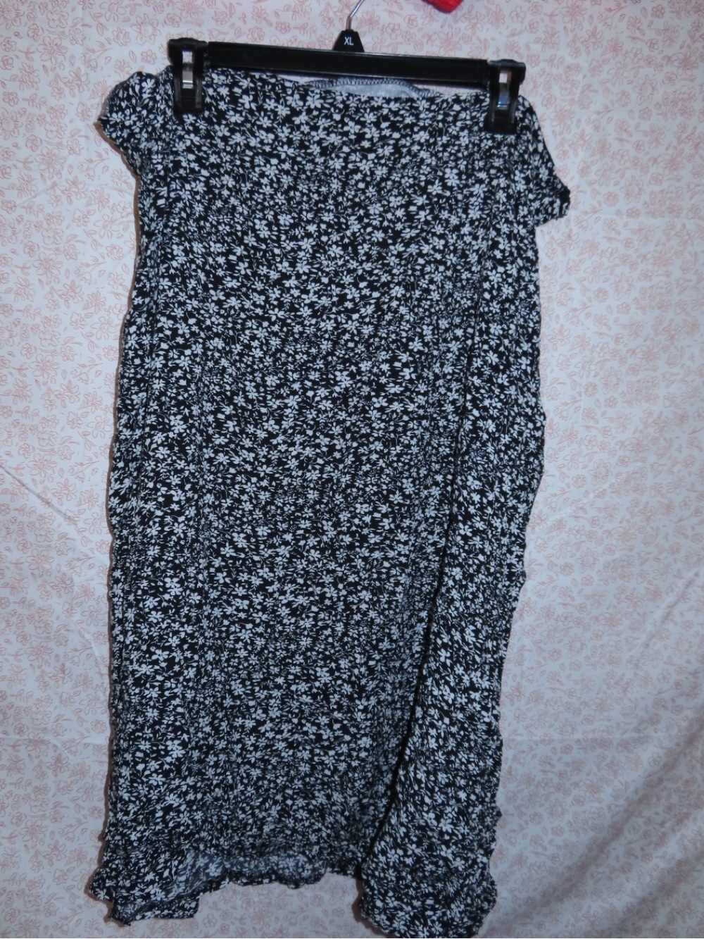 SHEIN Black and White Floral Maxi